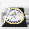 Milwaukee Brewers Blanket - Fleece Blanket for Couch - Warm (Throw Size) milwaukee brewers blanket fleece blanket for couch warm throw size ver 37