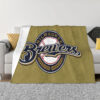 Milwaukee Brewers Blanket - Fleece Blanket for Sofa - Soft (Queen Size) milwaukee brewers blanket fleece blanket for sofa soft queen size ver 60