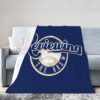 Milwaukee Brewers Blanket - Sherpa Blanket for Sofa - Lightweight (Throw Size) milwaukee brewers blanket sherpa blanket for sofa lightweight throw size ver 40