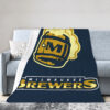 Milwaukee Brewers Blanket - Sherpa Blanket for Sofa - Soft (Queen Size) milwaukee brewers blanket sherpa blanket for sofa soft queen size ver 51