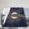 Milwaukee Brewers Blankets - Fleece Blanket for Couch - Lightweight (Multiple Sizes) milwaukee brewers blankets fleece blanket for couch lightweight multiple sizes ver 47