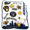 Milwaukee Brewers Blankets - Sherpa Blanket for Bed - Soft (Multiple Sizes) milwaukee brewers blankets sherpa blanket for bed soft multiple sizes ver 18