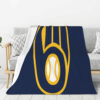 Milwaukee Brewers Blankets - Sherpa Blanket for Couch - Cozy (Queen Size) milwaukee brewers blankets sherpa blanket for couch cozy queen size ver 25