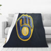 Milwaukee Brewers Blankets - Sherpa Blanket for Sofa - Cozy (Throw Size) milwaukee brewers blankets sherpa blanket for sofa cozy throw size ver 35
