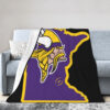 Minnesota Vikings Blankets - Sherpa Blanket for Gift - Cozy (Queen Size) minnesota vikings blankets sherpa blanket for gift cozy queen size ver 10