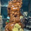 Monumental Laughing Buddha Statue – 8.2 ft Huong Stone Wood with Golden Kirin Base monumental-laughing-buddha-statue-8-2-ft-huong-stone-wood-with-golden-kirin-base