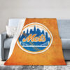 New York Mets Blankets - Sherpa Blanket for Couch - Cozy (Throw Size) new york mets blankets sherpa blanket for couch cozy throw size ver 7
