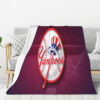 New York Yankees Blanket - Sherpa Blanket for Sofa - Soft (Throw Size) new york yankees blanket sherpa blanket for sofa soft throw size ver 57