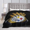 Pittsburgh Steelers Blankets - Sherpa Blanket for Bed - Warm (Queen Size) pittsburgh steelers blankets sherpa blanket for bed warm queen size ver 18