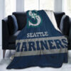 Seattle Mariners Blankets - Sherpa Blanket for Bed - Warm (Throw Size) seattle mariners blankets sherpa blanket for bed warm throw size ver 23
